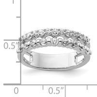 14K White Gold Polished Diamond Double Band Fashion Ring-RM9427