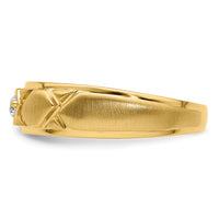14k Grooved Complete Diamond Mens Wedding Band-RM9930B