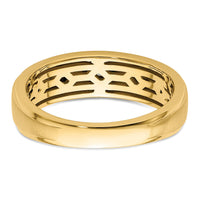 14k Grooved Complete Diamond Mens Wedding Band-RM9930B