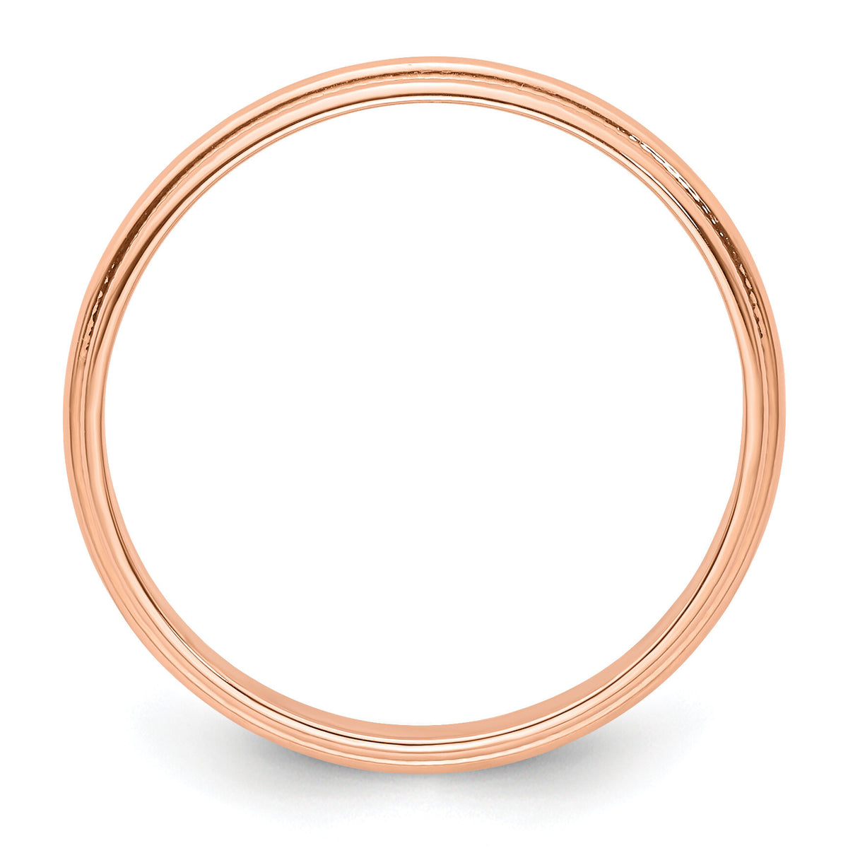 14k Rose Gold 3mm LTW Milgrain Half Round Band-RML030