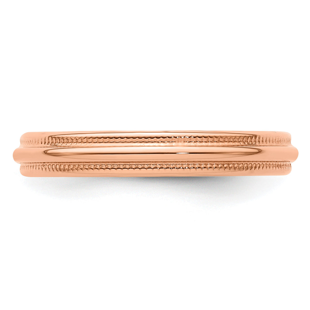14k Rose Gold 3mm LTW Milgrain Half Round Band-RML030