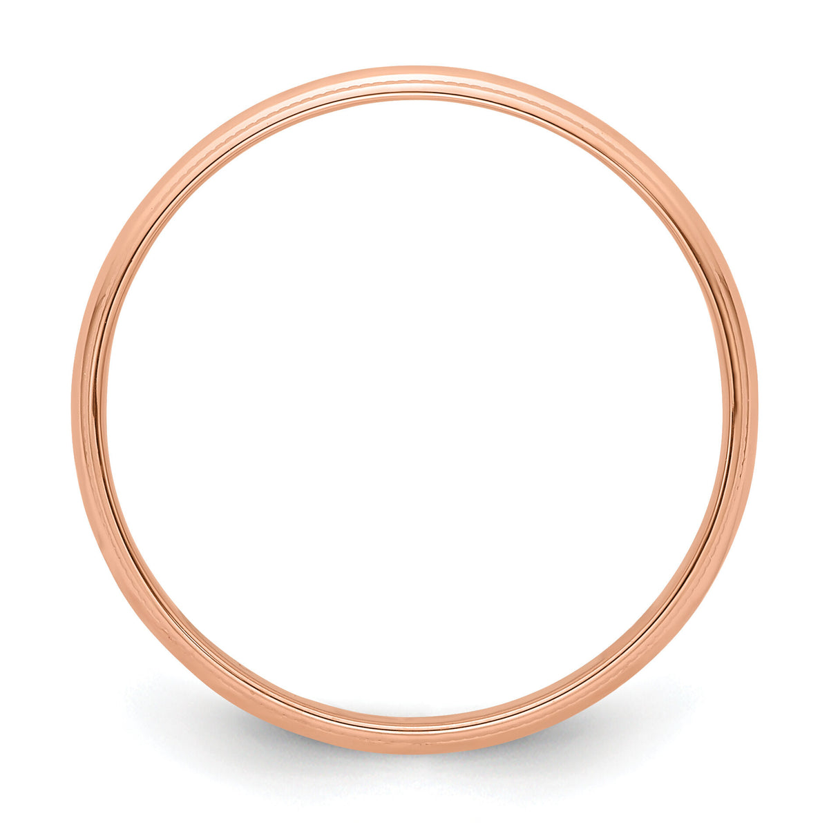 14k Rose Gold 4mm LTW Milgrain Half Round Band-RML040