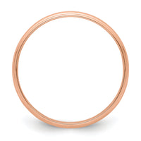 14k Rose Gold 4mm LTW Milgrain Half Round Band-RML040