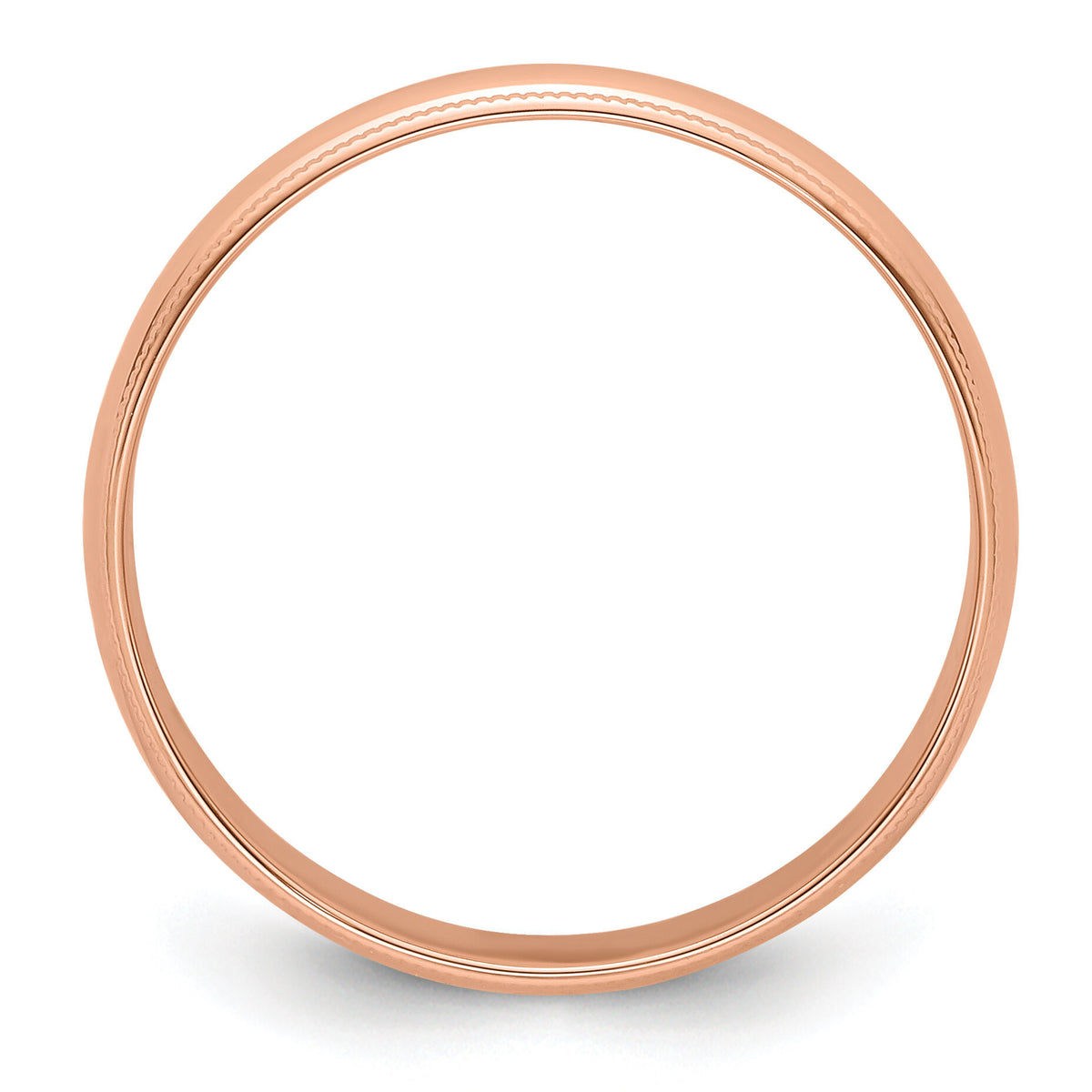 14k Rose Gold 5mm LTW Milgrain Half Round Band-RML050