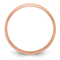 14k Rose Gold 5mm LTW Milgrain Half Round Band-RML050
