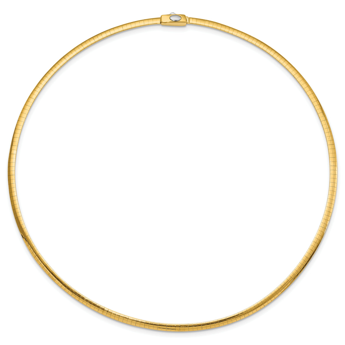 14k 3mm Reversible White & Yellow Domed Omega Necklace-ROM3-16