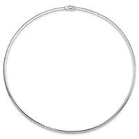 14k 3mm Reversible White & Yellow Domed Omega Necklace-ROM3-16