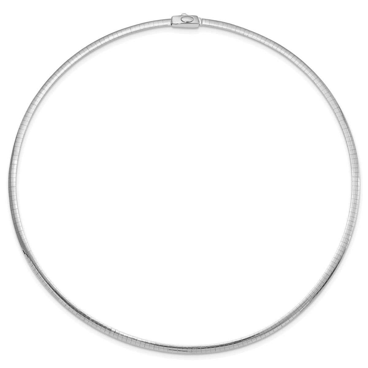 14k 3mm Reversible White & Yellow Domed Omega Necklace-ROM3-18