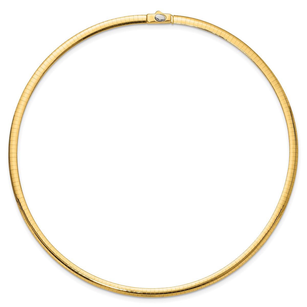 14k 4mm Reversible White & Yellow Domed Omega Necklace-ROM4-16