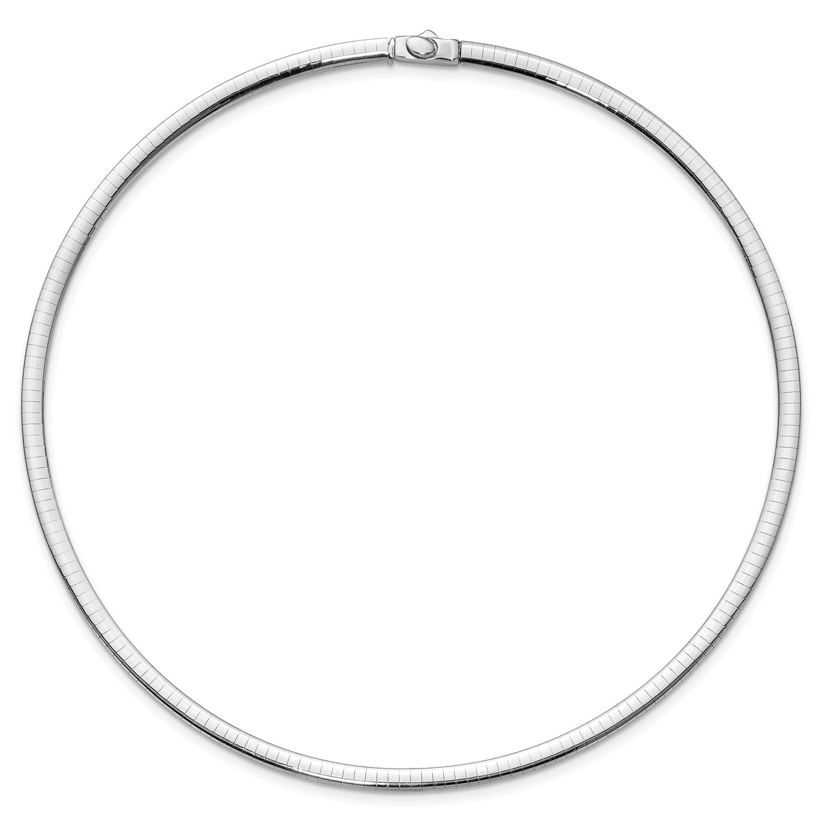14k 4mm Reversible White & Yellow Domed Omega Necklace-ROM4-16