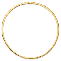 14k 4mm Reversible White & Yellow Domed Omega Necklace-ROM4-18