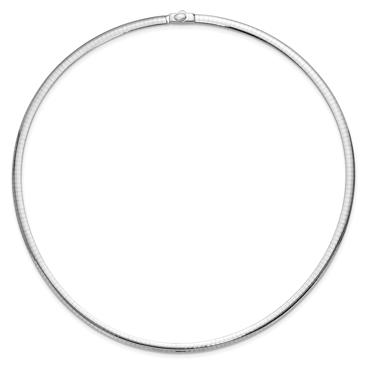 14k 4mm Reversible White & Yellow Domed Omega Necklace-ROM4-18