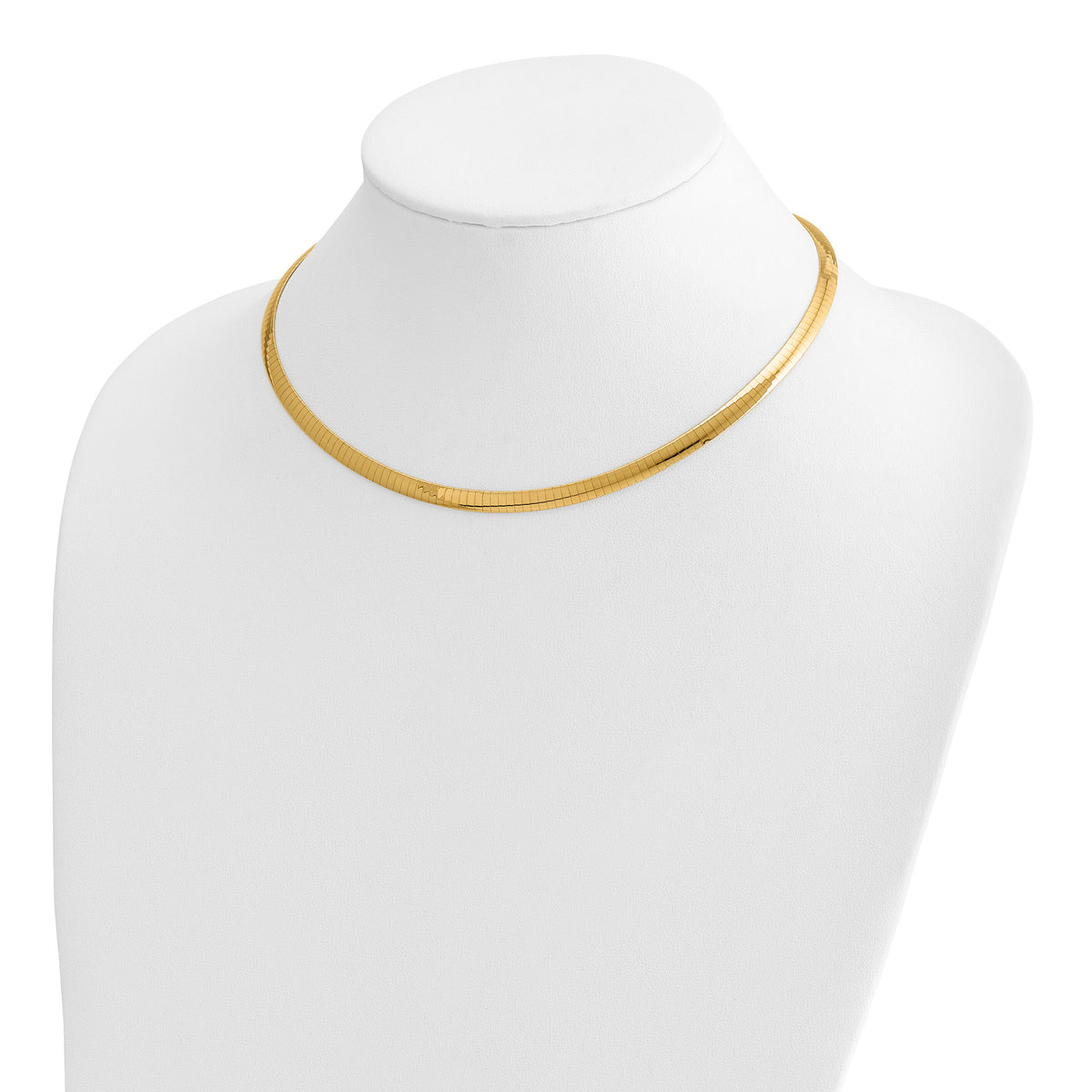14k 5mm Reversible White & Yellow Domed Omega Necklace-ROM5-16