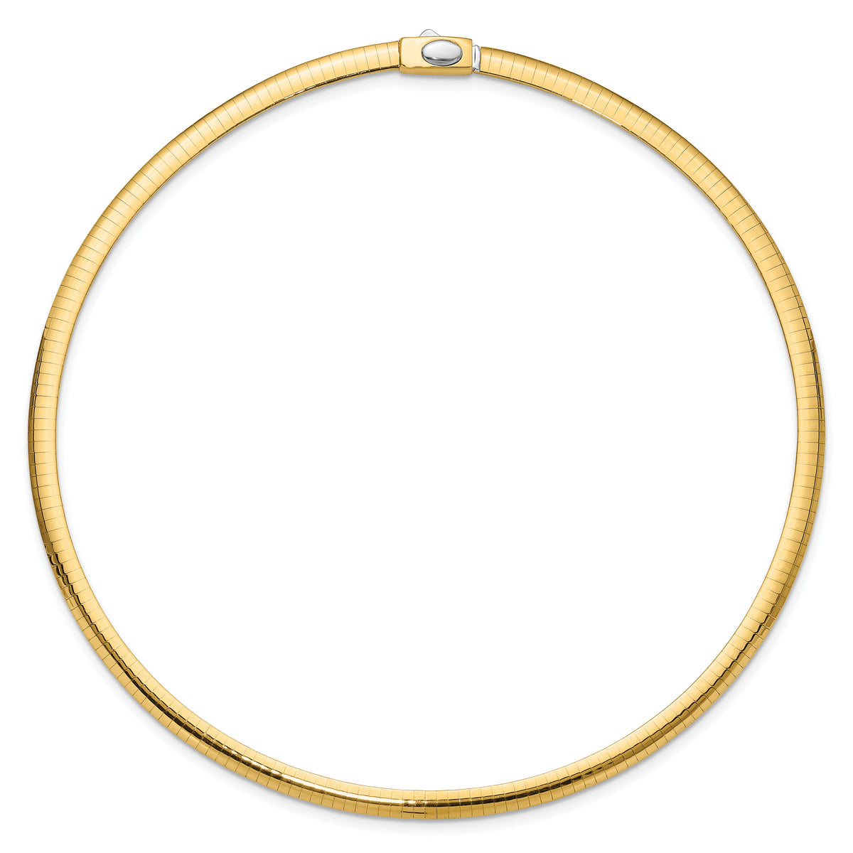14k 5mm Reversible White & Yellow Domed Omega Necklace-ROM5-16