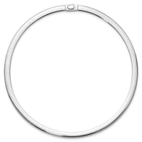 14k 6mm Reversible White & Yellow Domed Omega Necklace-ROM6-16