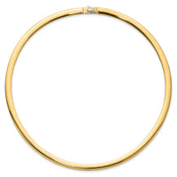 14k 6mm Reversible White & Yellow Domed Omega Necklace-ROM6-18