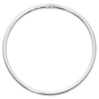 14k 6mm Reversible White & Yellow Domed Omega Necklace-ROM6-18