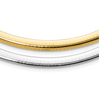 14k 6mm Reversible White & Yellow Domed Omega Necklace-ROM6-18