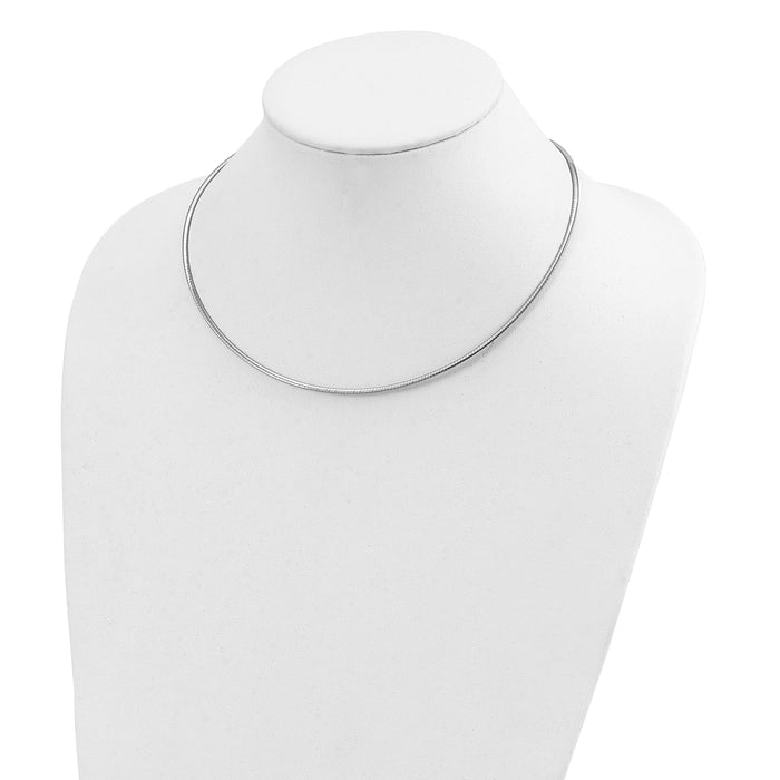 14k Two-tone Reversible 2mm Omega Necklace-ROML2-18