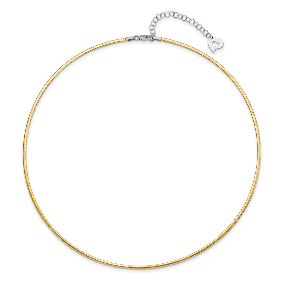 14k Two-tone Reversible 2mm Omega Necklace-ROML2-16
