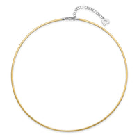 14k Two-tone Reversible 2mm Omega Necklace-ROML2-18