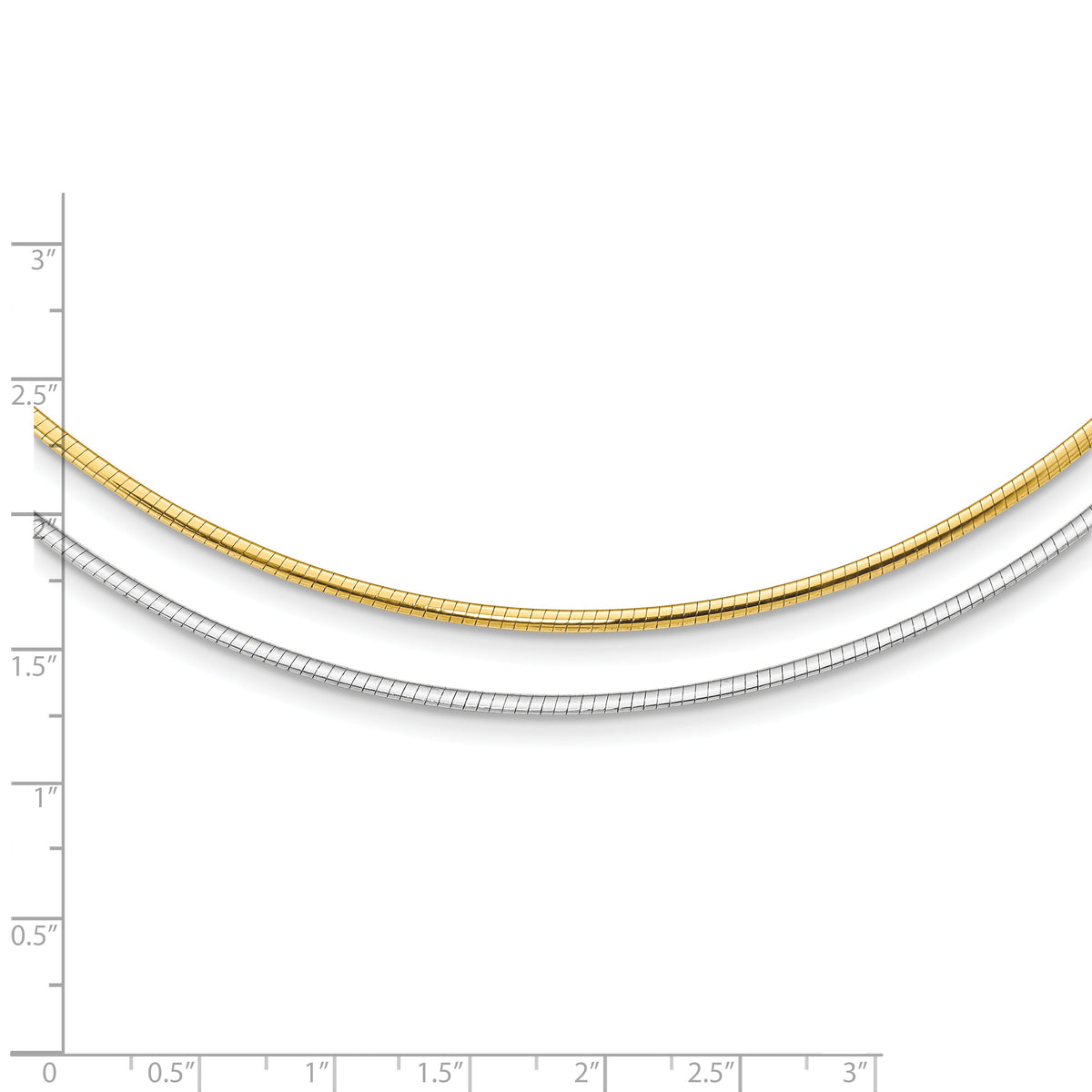 14k Two-tone Reversible 2mm Omega Necklace-ROML2-16