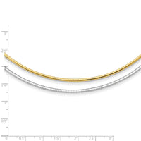 14k Two-tone Reversible 2mm Omega Necklace-ROML2-16