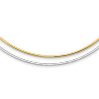 14k Two-tone Reversible 2mm Omega Necklace-ROML2-16