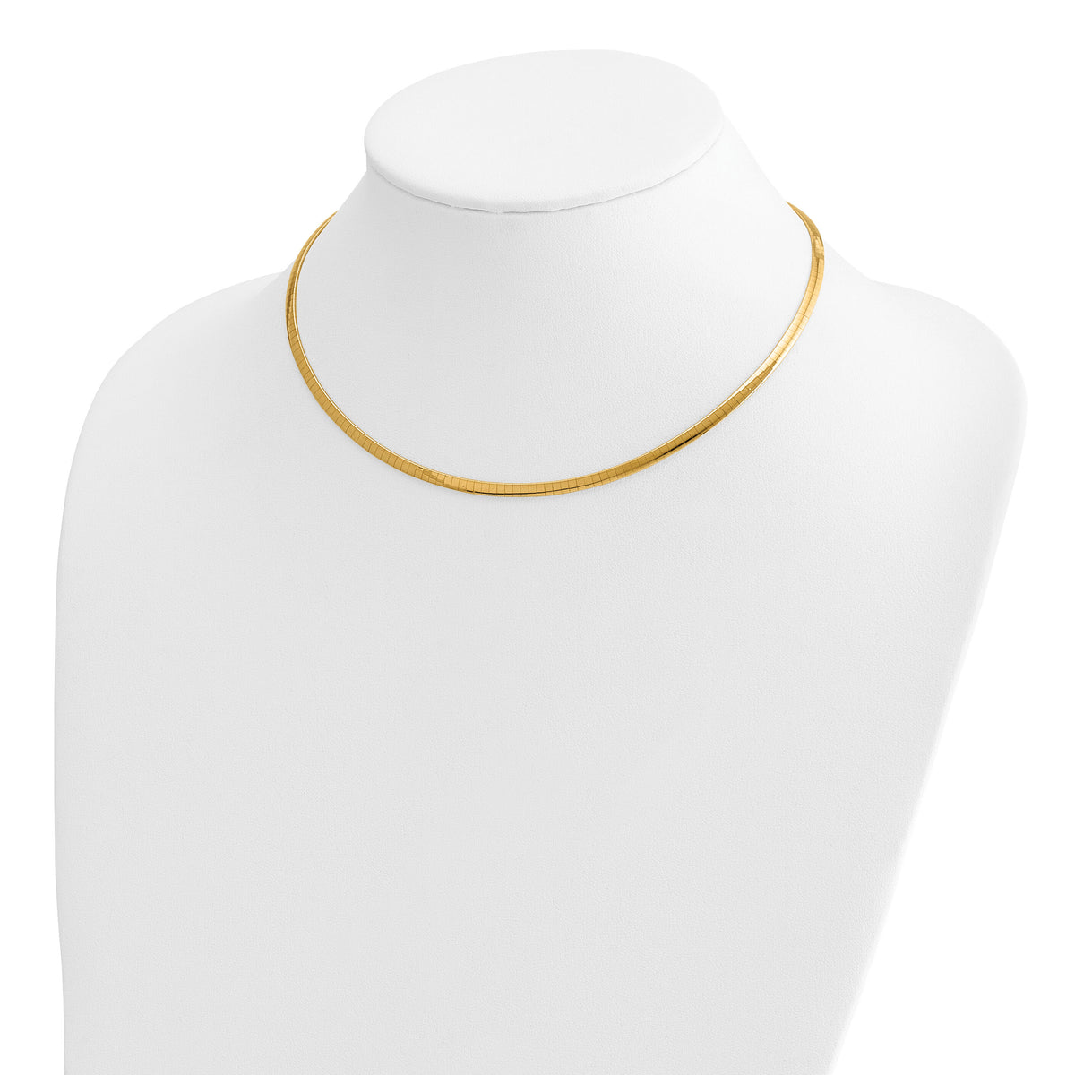14k Two-tone Lt Reversible 3mm Omega w/extender Necklace-ROML3-16
