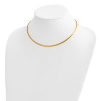 14k Two-tone Lt Reversible 3mm Omega w/extender Necklace-ROML3-16