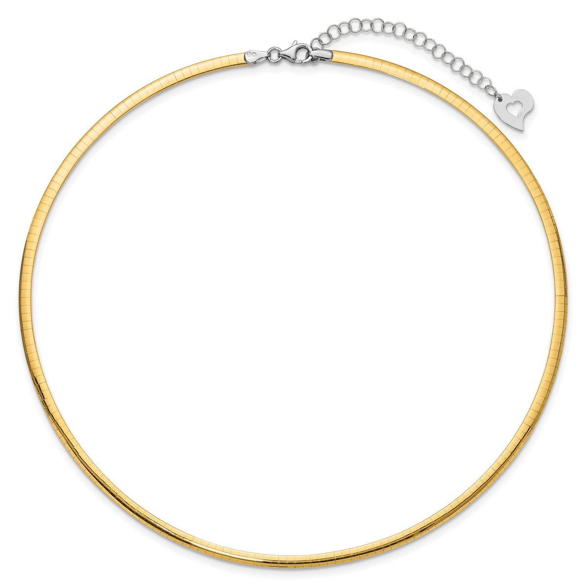 14k Two-tone Lt Reversible 3mm Omega w/extender Necklace-ROML3-16