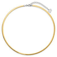 14k Two-tone Lt Reversible 3mm Omega w/extender Necklace-ROML3-16