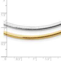 14k Two-tone Lt Reversible 3mm Omega w/extender Necklace-ROML3-16