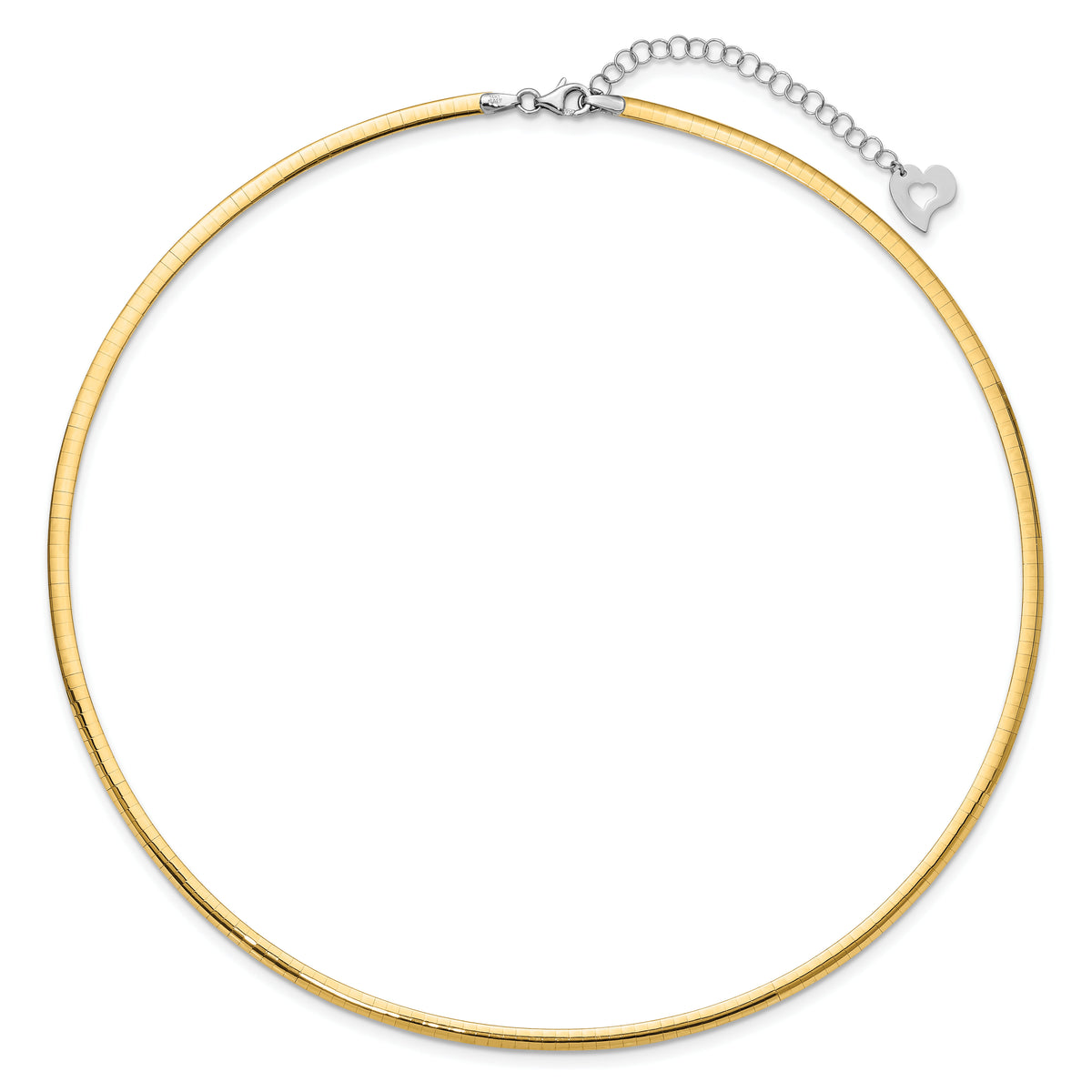 14k Two-tone Lt Reversible 3mm Omega w/extender Necklace-ROML3-18