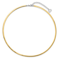 14k Two-tone Lt Reversible 3mm Omega w/extender Necklace-ROML3-18