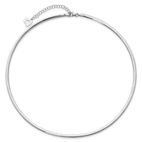 14k Two-tone Lt Reversible 3mm Omega w/extender Necklace-ROML3-18