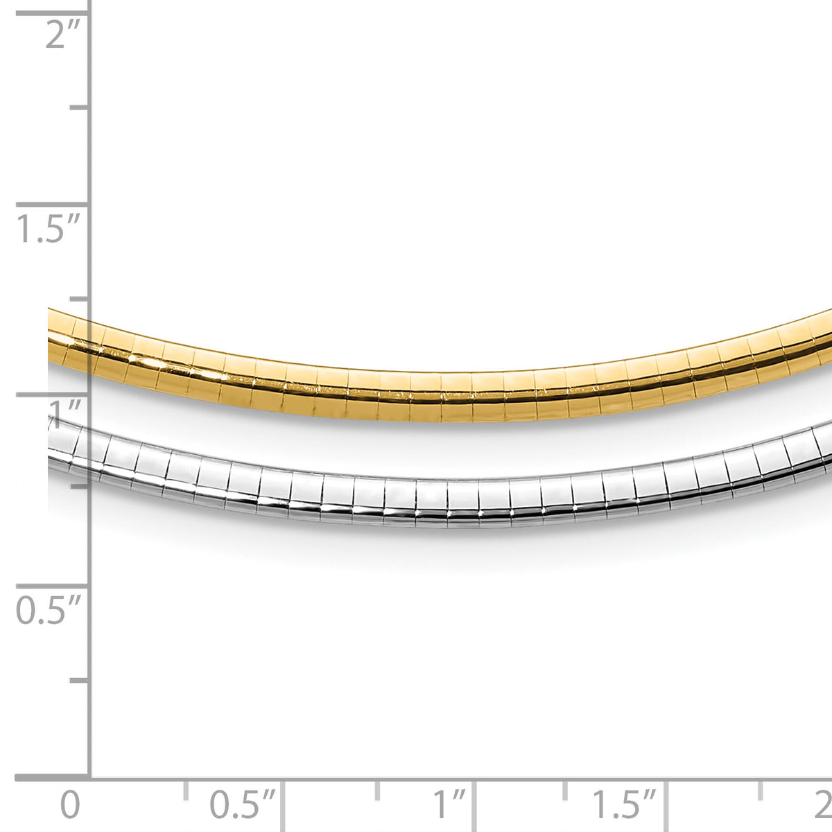 14k Two-tone Lt Reversible 3mm Omega w/extender Necklace-ROML3-18