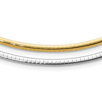14k Two-tone Lt Reversible 3mm Omega w/extender Necklace-ROML3-18