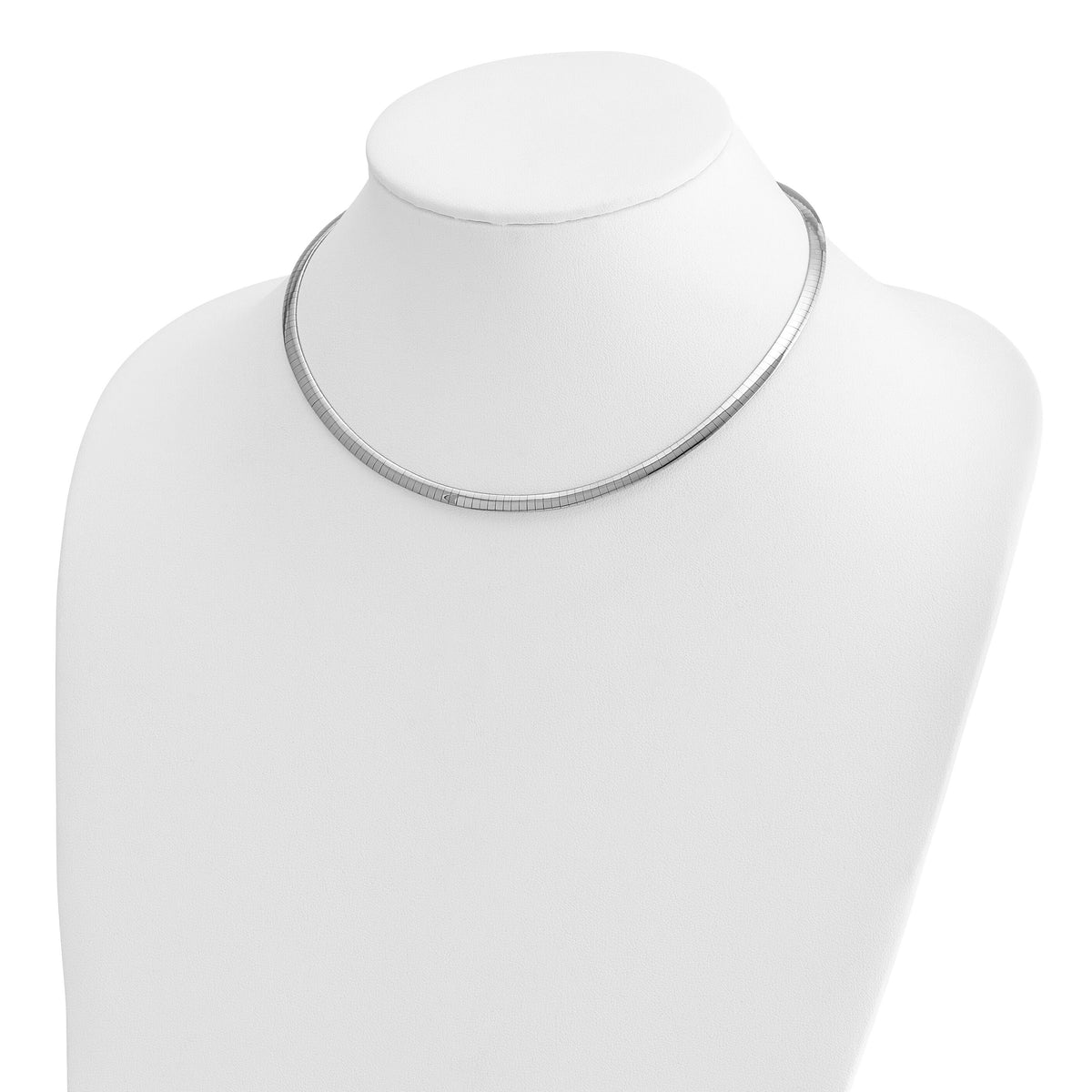 14k Two-tone Lt Reversible 4mm Omega w/extender Necklace-ROML4-16