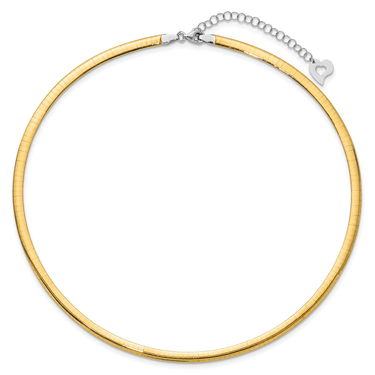 14k Two-tone Lt Reversible 4mm Omega w/extender Necklace-ROML4-16