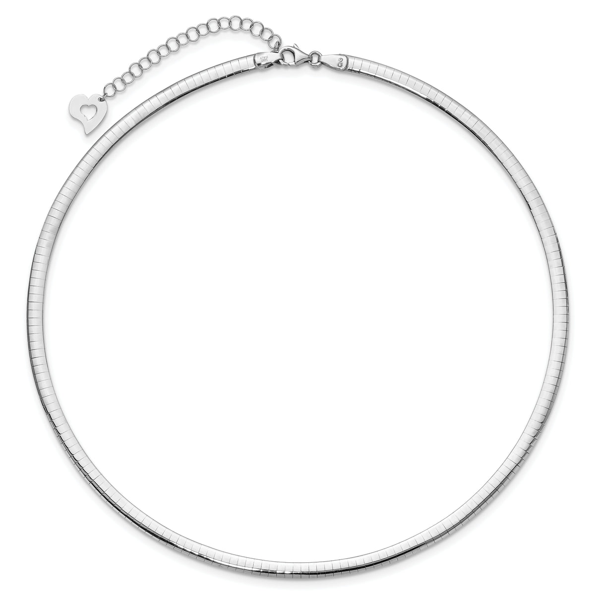 14k Two-tone Lt Reversible 4mm Omega w/extender Necklace-ROML4-16