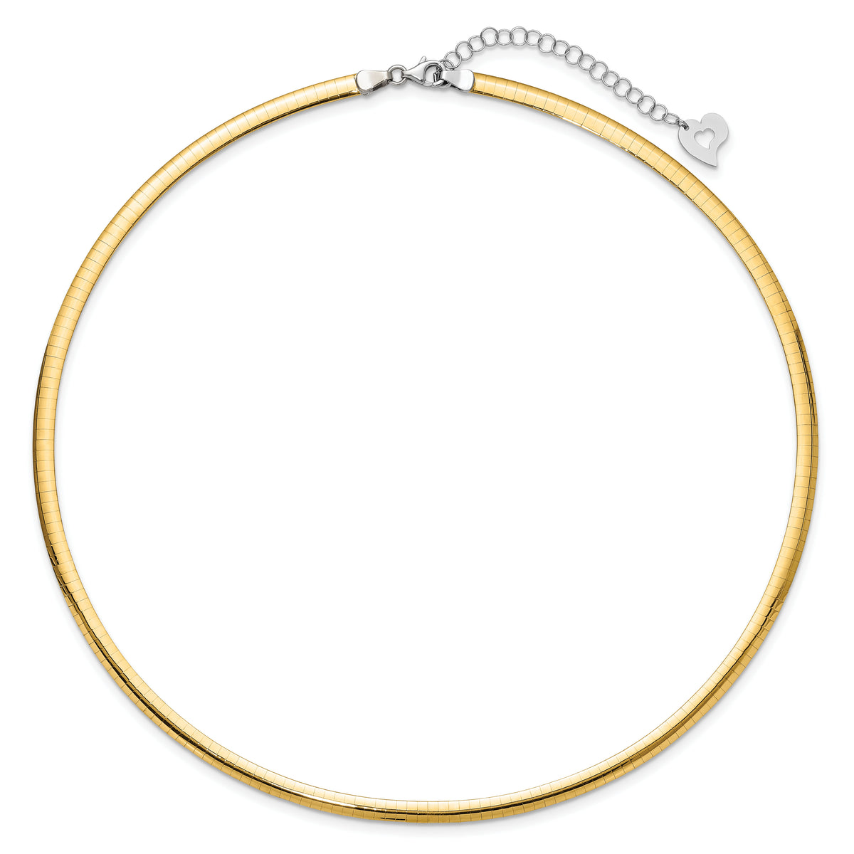 14k Two-tone Lt Reversible 4mm Omega w/extender Necklace-ROML4-18