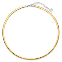 14k Two-tone Lt Reversible 4mm Omega w/extender Necklace-ROML4-18