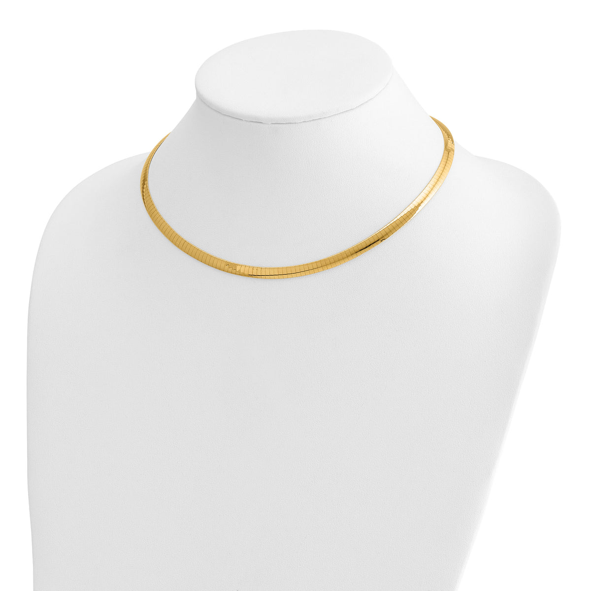 14k Two-tone Lt Reversible 5mm Omega w/extender Necklace-ROML5-16