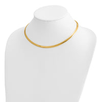 14k Two-tone Lt Reversible 5mm Omega w/extender Necklace-ROML5-16