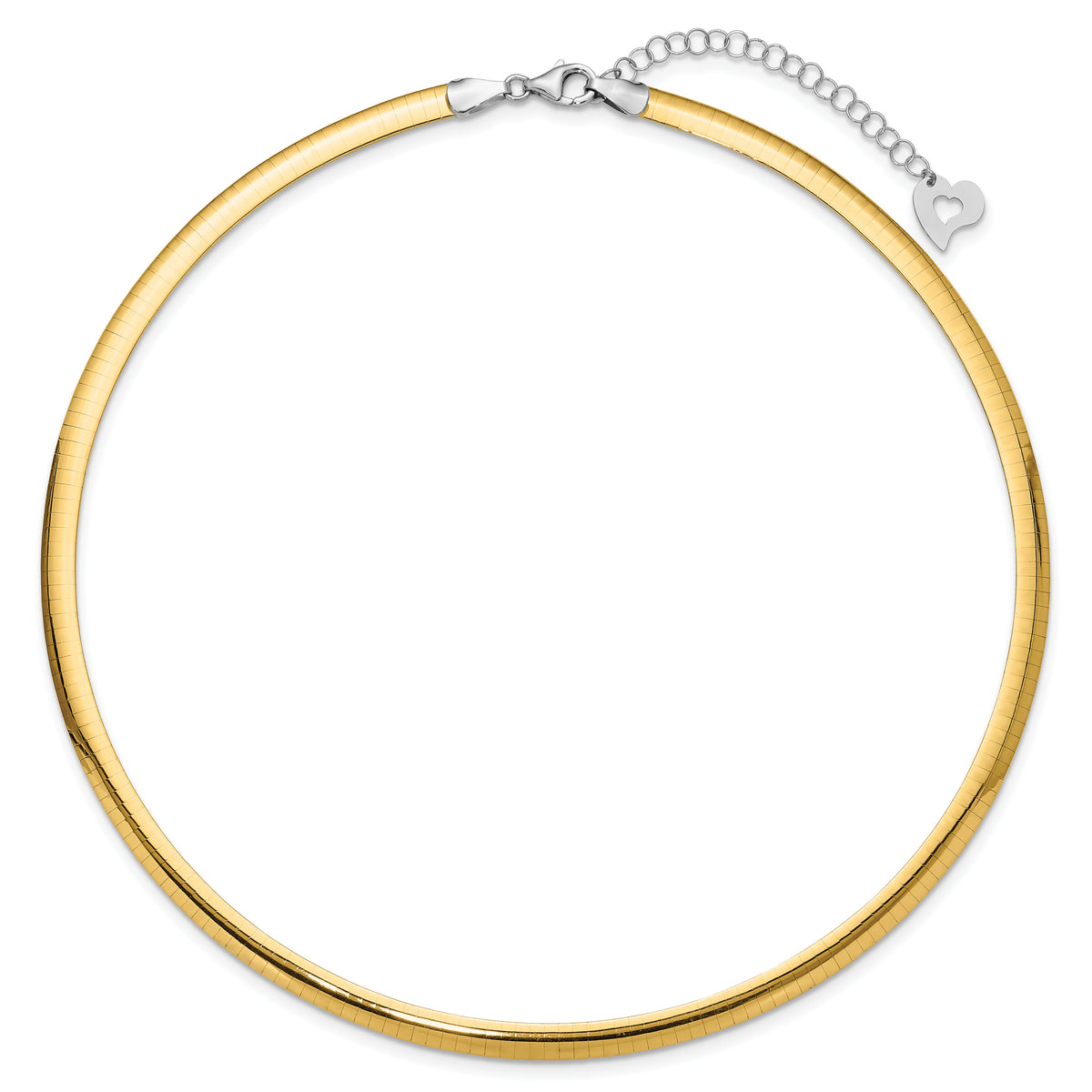 14k Two-tone Lt Reversible 5mm Omega w/extender Necklace-ROML5-16