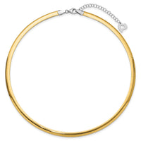 14k Two-tone Lt Reversible 5mm Omega w/extender Necklace-ROML5-16