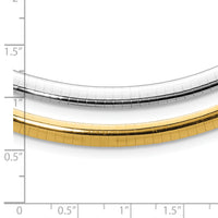 14k Two-tone Lt Reversible 5mm Omega w/extender Necklace-ROML5-16