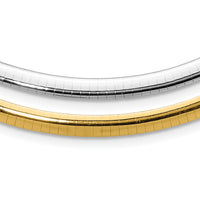14k Two-tone Lt Reversible 5mm Omega w/extender Necklace-ROML5-16