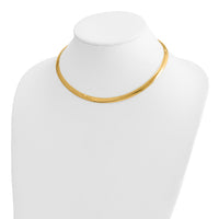 14k Two-tone Lt Reversible 6mm Omega w/extender Necklace-ROML6-16
